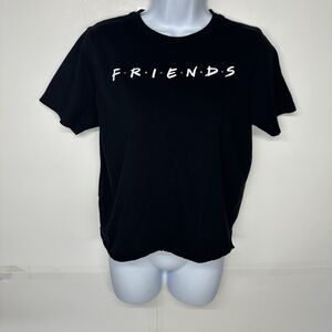 Friends TV Show Black Crop Top Youth XL T-Shirt Logo Tee Girls Juniors Graphic